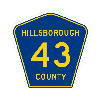 Hillsborough County 43 (Florida) (Road Sign) STICKER Vinyl Kiss-Cut Decal 3 Inch White - The Sticker Space