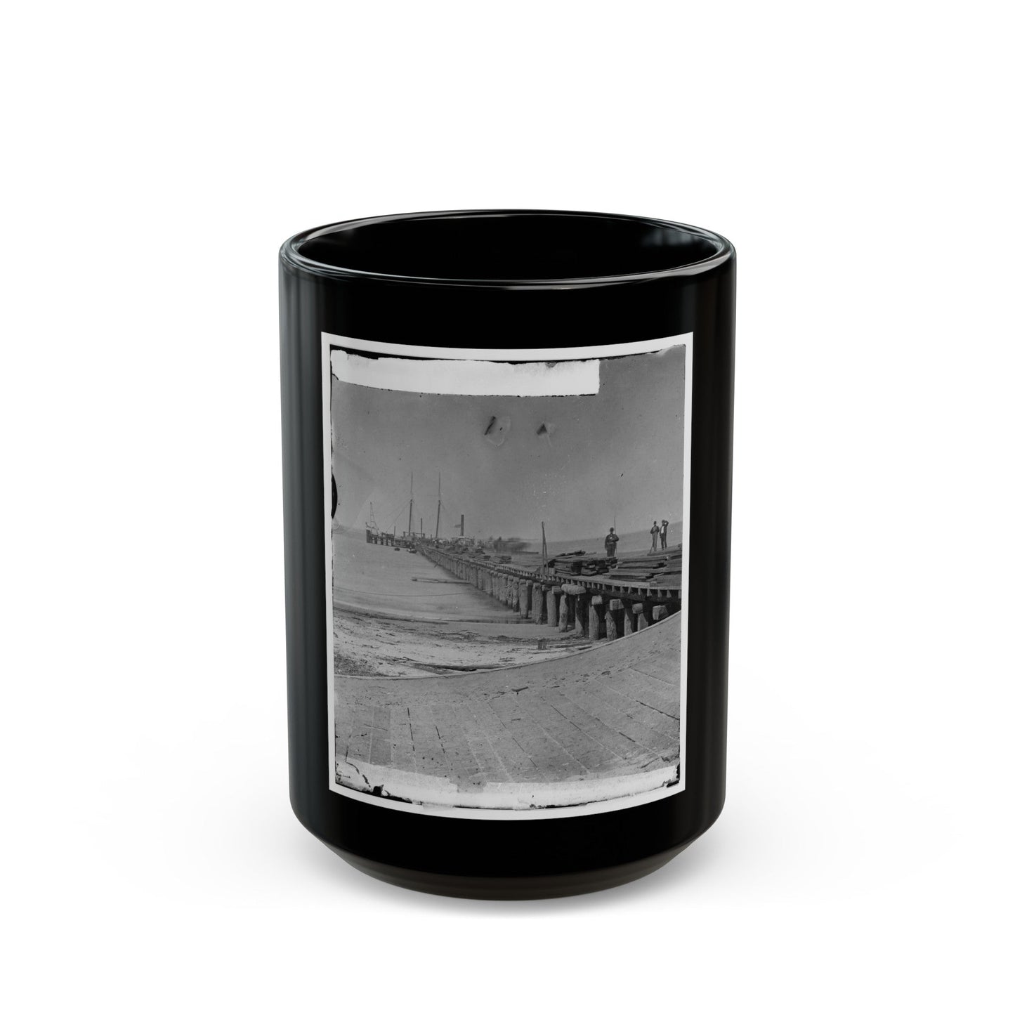 Hilton Head, S.C. Dock Built By Federal Troops (U.S. Civil War) Black Coffee Mug-15oz-The Sticker Space