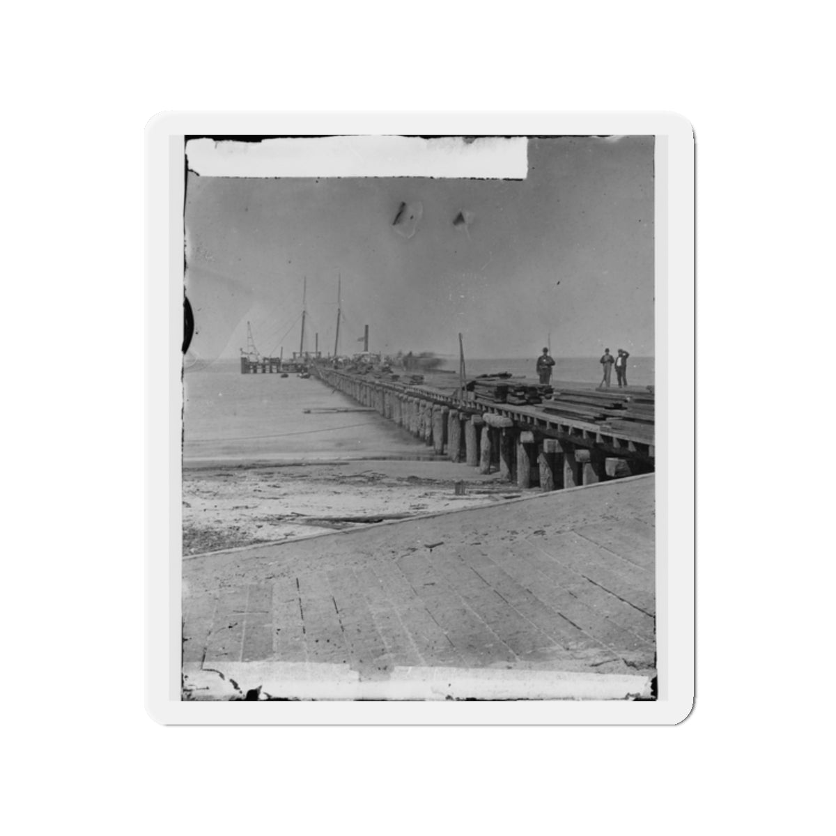 Hilton Head, S.C. Dock Built By Federal Troops (U.S. Civil War) Refrigerator Magnet-2" x 2"-The Sticker Space