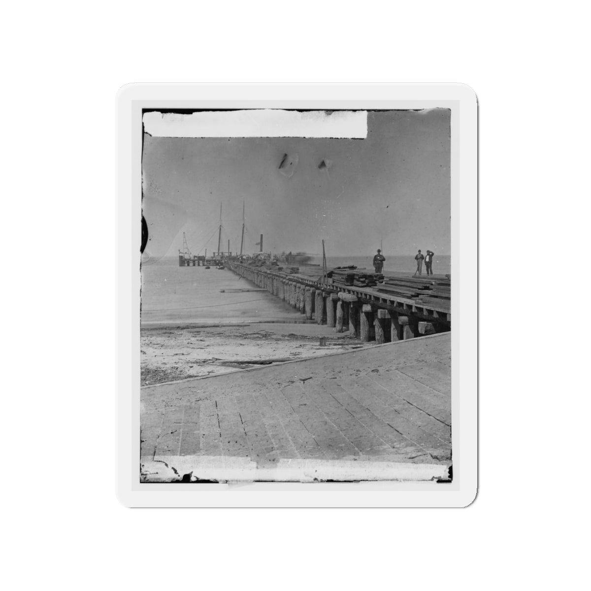 Hilton Head, S.C. Dock Built By Federal Troops (U.S. Civil War) Refrigerator Magnet-4" x 4"-The Sticker Space