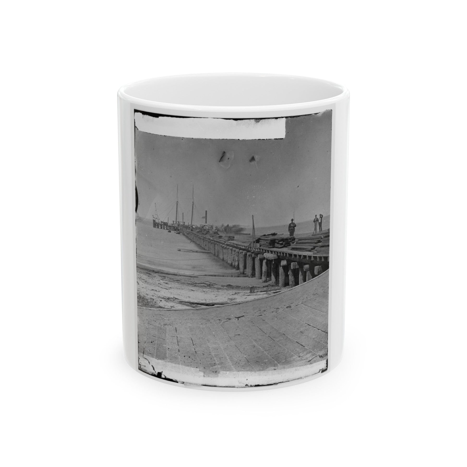 Hilton Head, S.C. Dock Built By Federal Troops (U.S. Civil War) White Coffee Mug-11oz-The Sticker Space