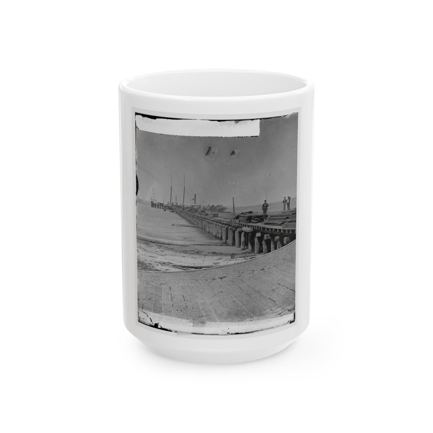 Hilton Head, S.C. Dock Built By Federal Troops (U.S. Civil War) White Coffee Mug-15oz-The Sticker Space