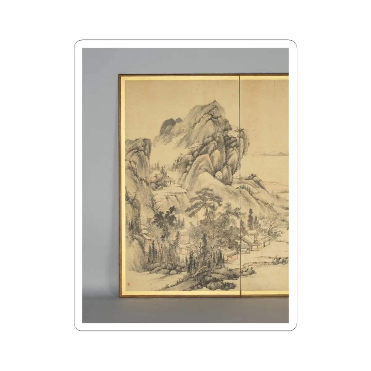 Hine Taizan - “At leisure in a lakeside grove in autumn” - 1850 v3 - STICKER Vinyl Kiss-Cut Decal