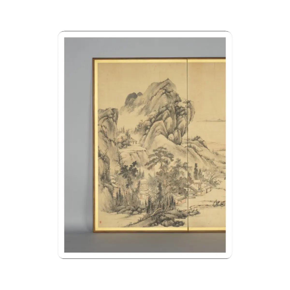 Hine Taizan - “At leisure in a lakeside grove in autumn” - 1850 v3 - STICKER Vinyl Kiss-Cut Decal