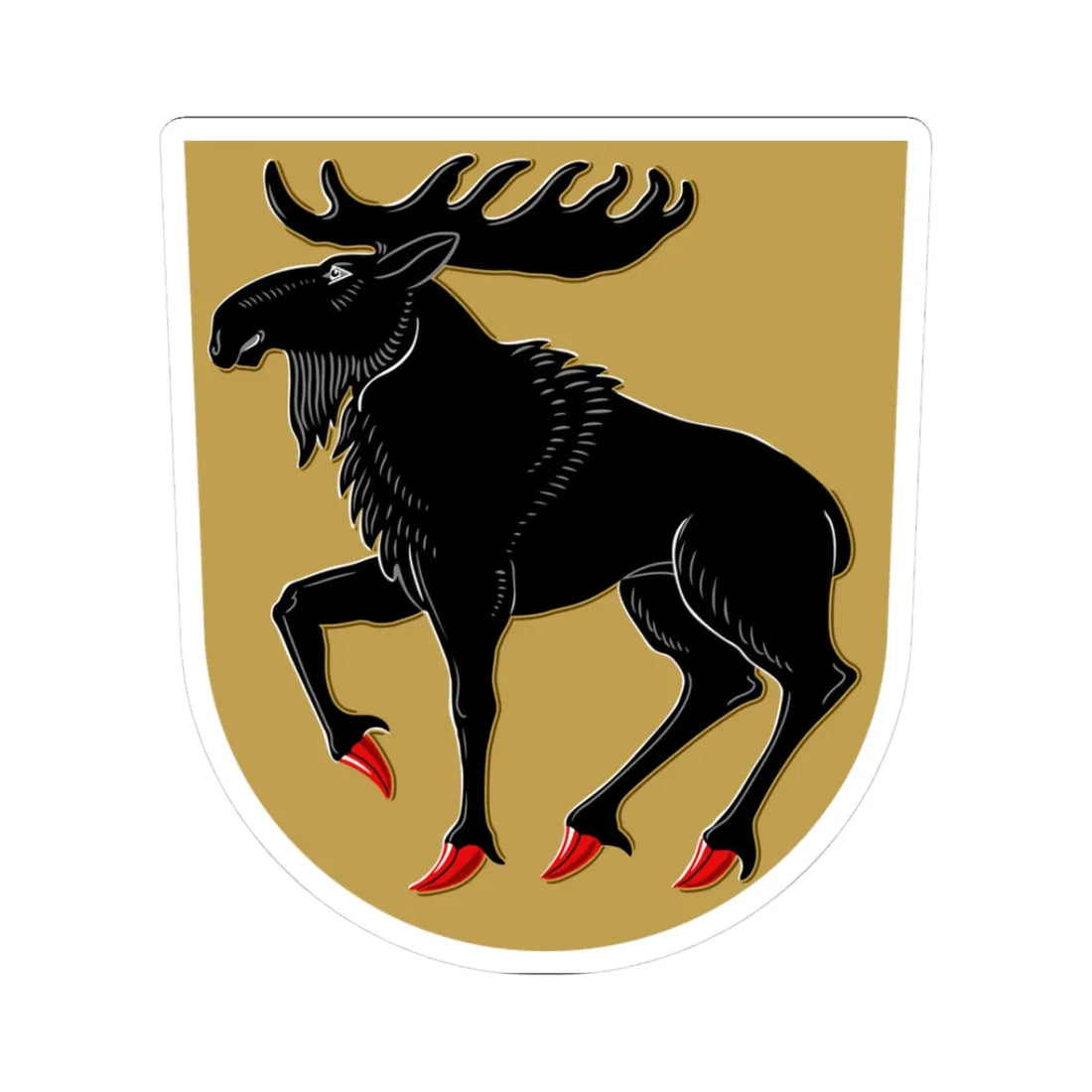 Hirvensalmi.vaakuna (Finland) (Coat of Arms) STICKER Vinyl Kiss-Cut Decal 3 Inch White - The Sticker Space
