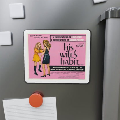 HIS WIFE'S HABIT (WOMEN AND BLOODY TERROR) 1970 Movie Poster - Die-Cut Magnet-The Sticker Space