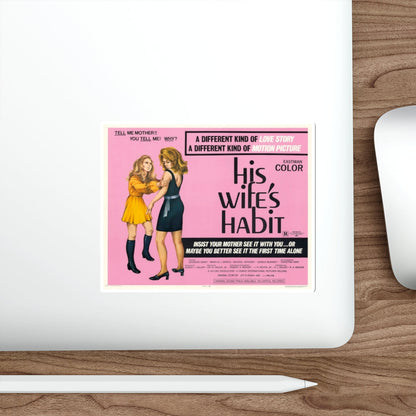 HIS WIFE'S HABIT (WOMEN AND BLOODY TERROR) 1970 Movie Poster STICKER Vinyl Die-Cut Decal-The Sticker Space