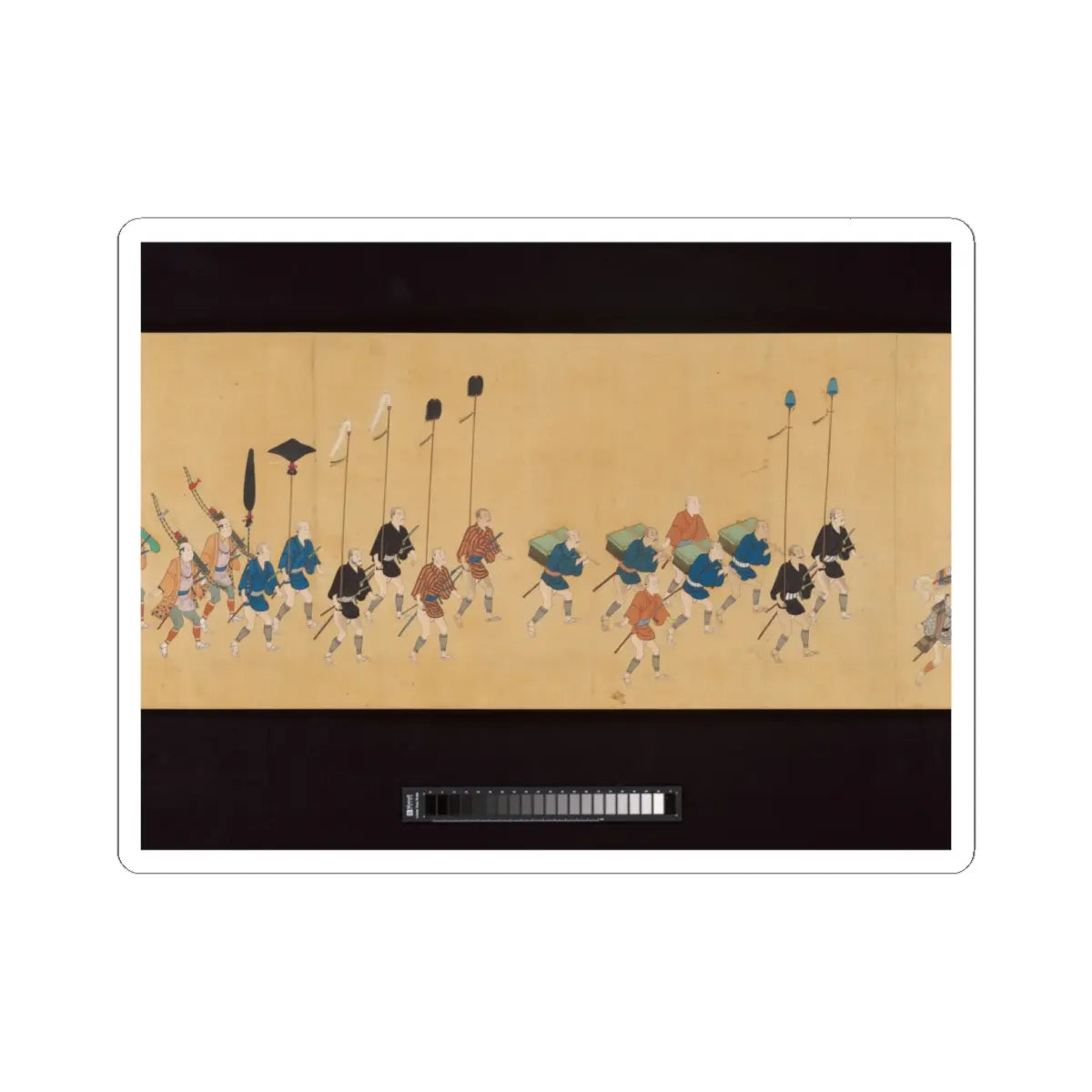 Hishikawa School - Daimyo Procession to Edo - ca. 1700 v8 - STICKER Vinyl Kiss-Cut Decal