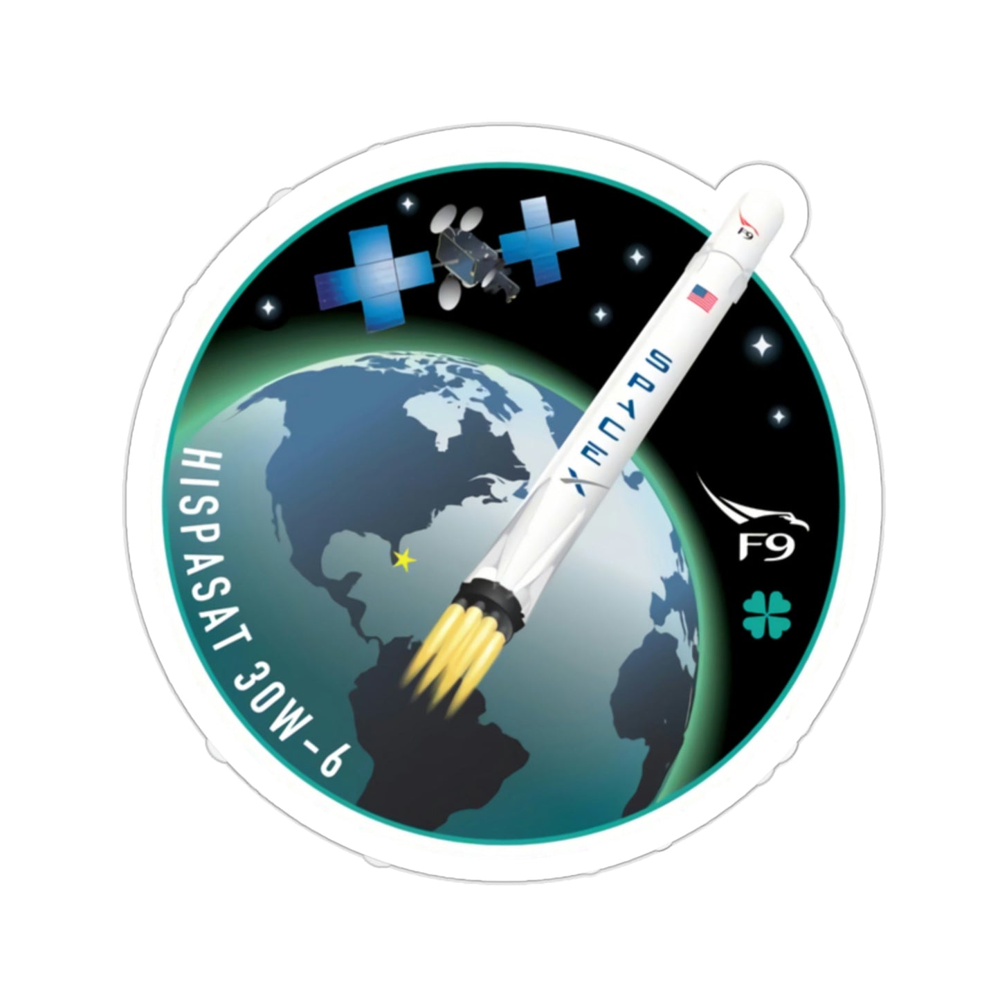 Hispasat 30W-6 (SpaceX) STICKER Vinyl Die-Cut Decal-2 Inch-The Sticker Space