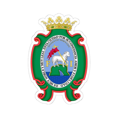 Historic Coat of Arms of San Juan Puerto Rico-Spanish Rule (Puerto Rico) (Coat of Arms) STICKER Vinyl Kiss-Cut Decal 6 Inch White - The Sticker Space