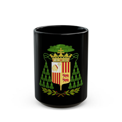 Historical Coat of Arms of Ecclesiastic Co-Prince of Andorra - Black Coffee Mug-15oz-The Sticker Space