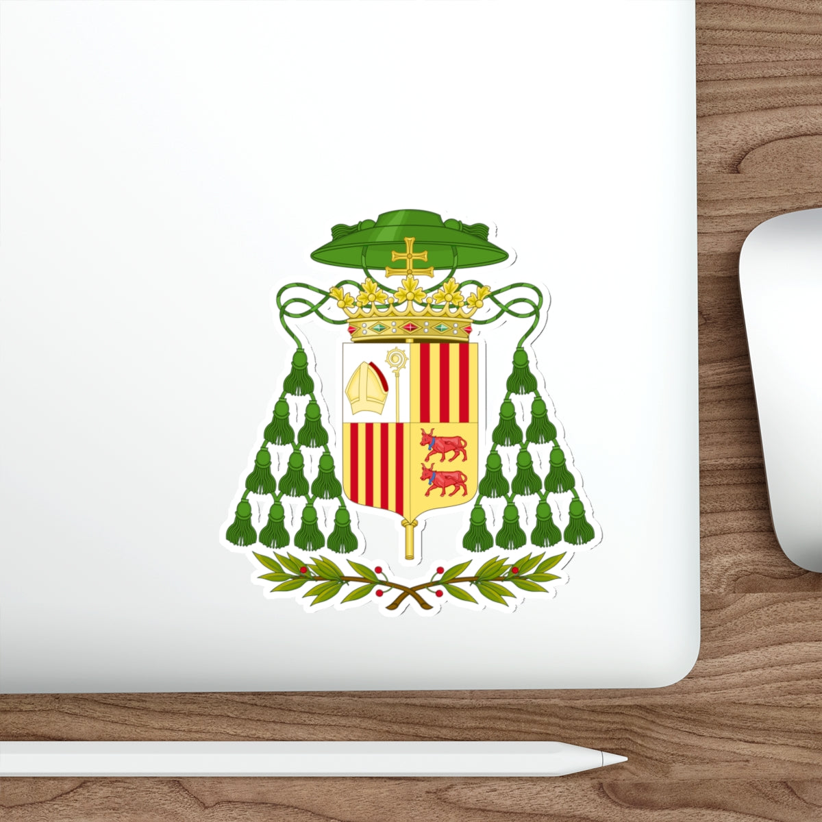 Historical Coat of Arms of Ecclesiastic Co-Prince of Andorra STICKER Vinyl Die-Cut Decal-The Sticker Space