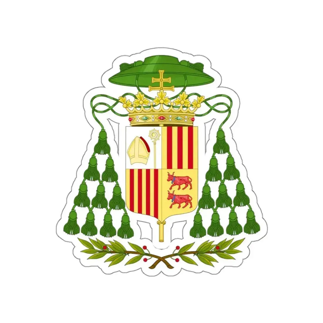 Historical Coat of Arms of Ecclesiastic Co-Prince of Andorra STICKER Vinyl Die-Cut Decal 4 Inch - The Sticker Space