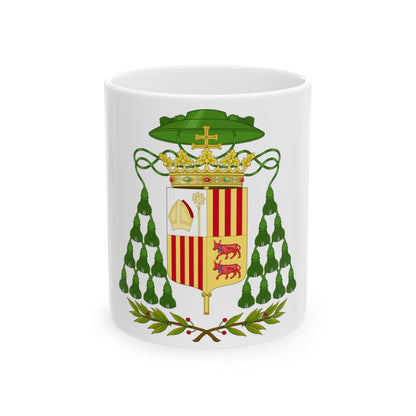 Historical Coat of Arms of Ecclesiastic Co-Prince of Andorra - White Coffee Mug-11oz-The Sticker Space