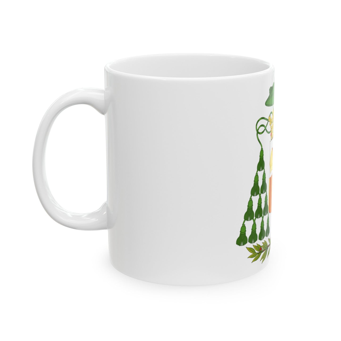 Historical Coat of Arms of Ecclesiastic Co-Prince of Andorra - White Coffee Mug-The Sticker Space