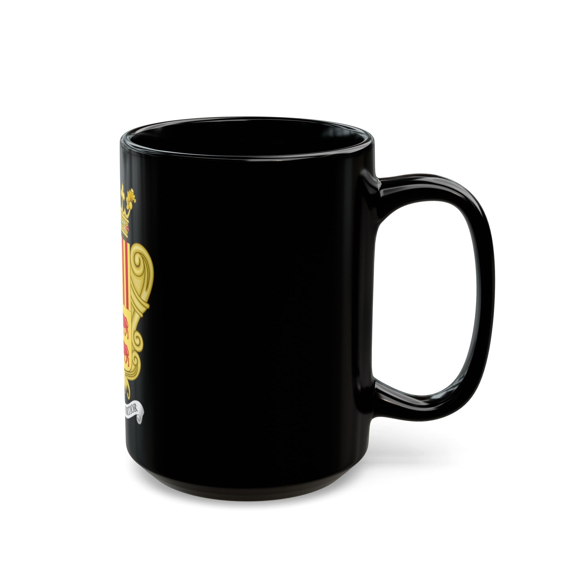 Historical Coat of Arms of French Prince of Andorra - Black Coffee Mug-The Sticker Space