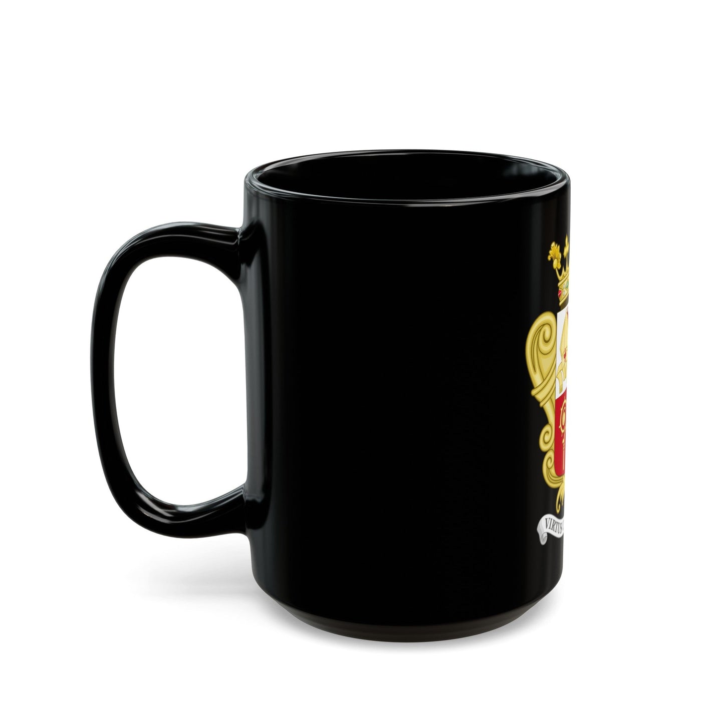 Historical Coat of Arms of French Prince of Andorra - Black Coffee Mug-The Sticker Space