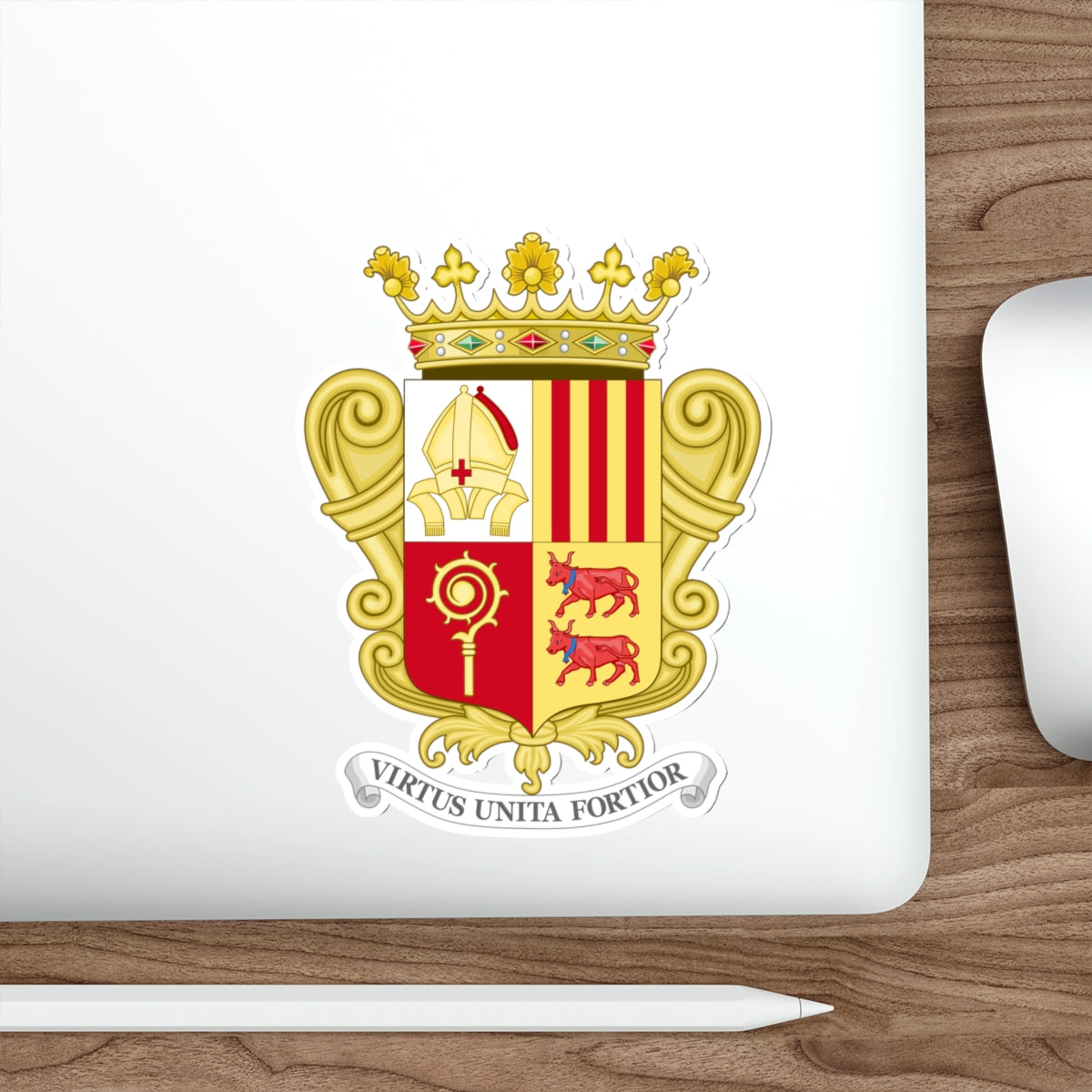 Historical Coat of Arms of French Prince of Andorra STICKER Vinyl Die-Cut Decal-The Sticker Space