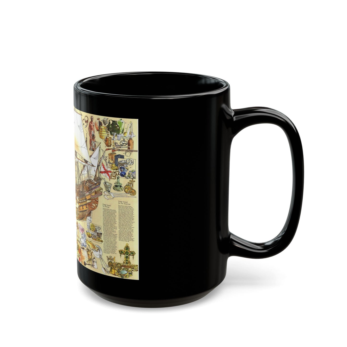 History Salvaged from the Sea (1977) (Map) Black Coffee Mug-The Sticker Space