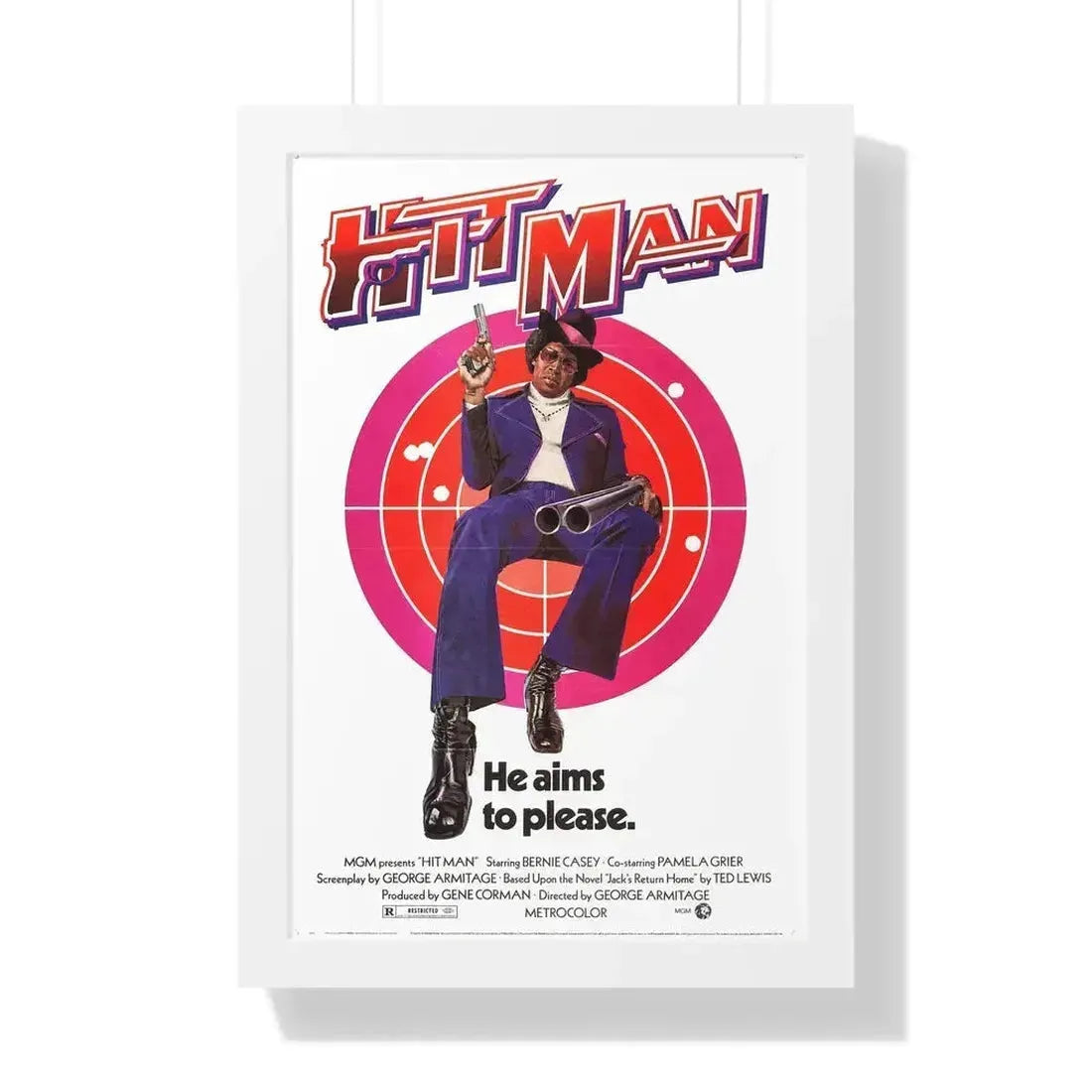 HIT MAN 1972 - Framed Movie Poster 16″ x 24″ White - The Sticker Space
