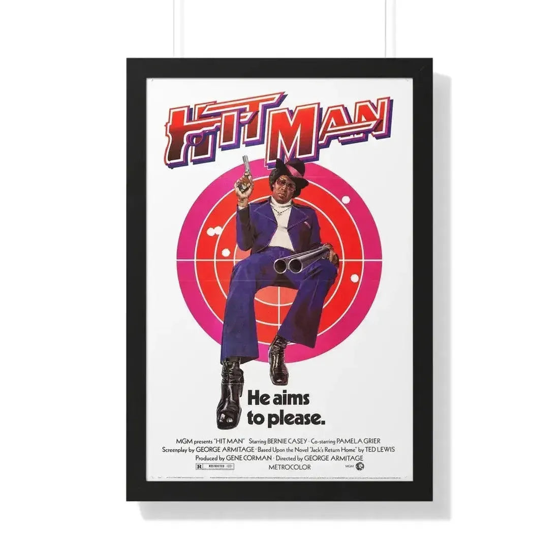 HIT MAN 1972 - Framed Movie Poster 20" x 30" Black - The Sticker Space