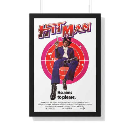 HIT MAN 1972 - Framed Movie Poster 20" x 30" Black - The Sticker Space