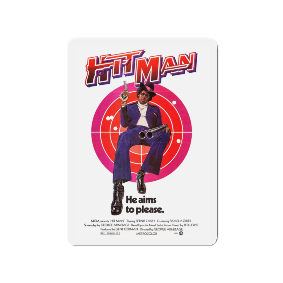 HIT MAN 1972 Movie Poster - Die-Cut Magnet-2" x 2"-The Sticker Space