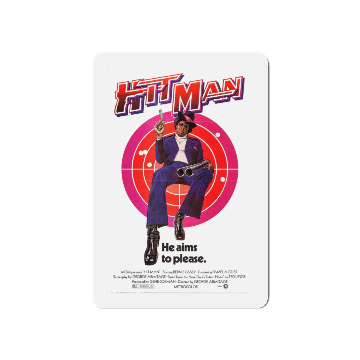 HIT MAN 1972 Movie Poster - Die-Cut Magnet-5" x 5"-The Sticker Space