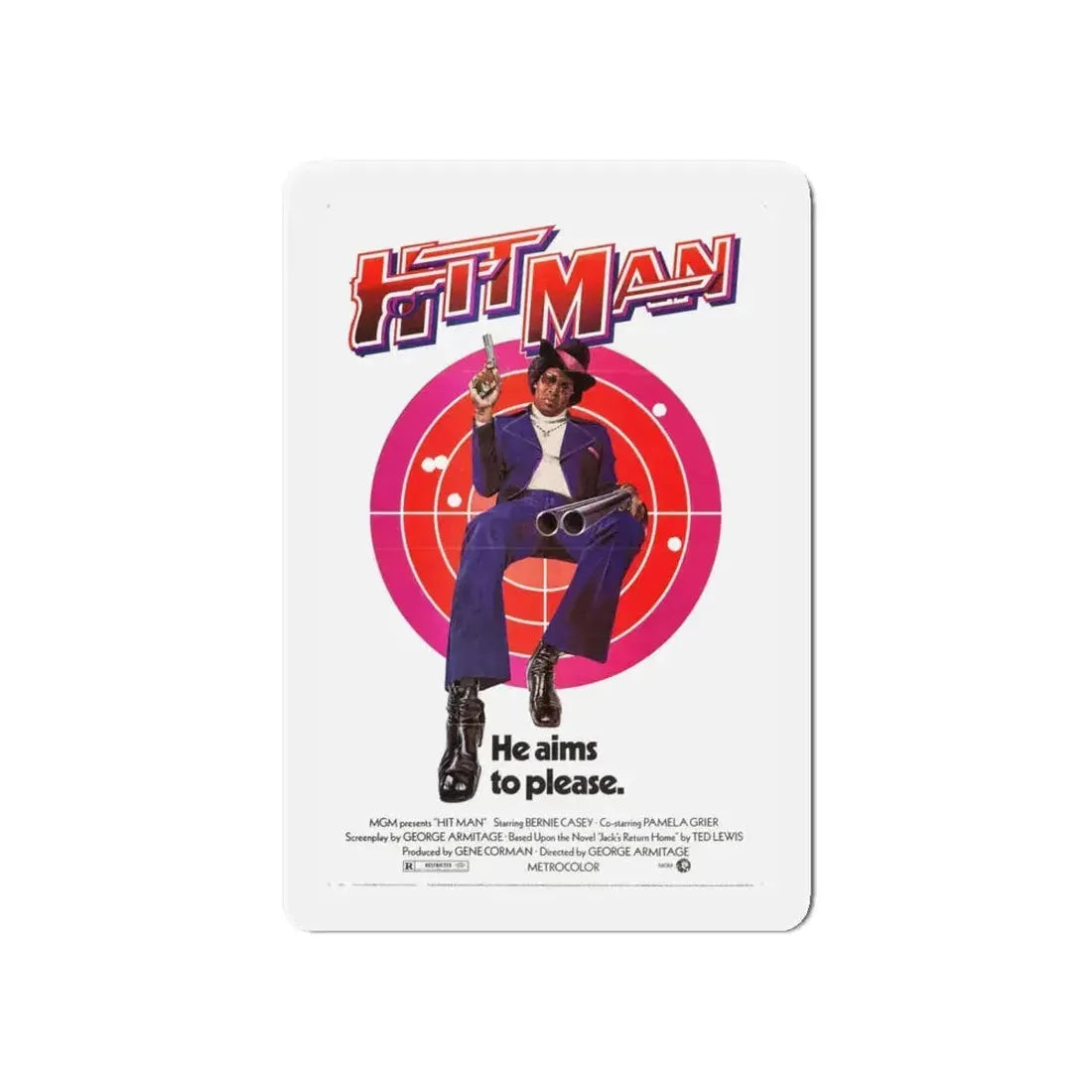 HIT MAN 1972 Movie Poster - Refrigerator Magnet 6 Inch - The Sticker Space