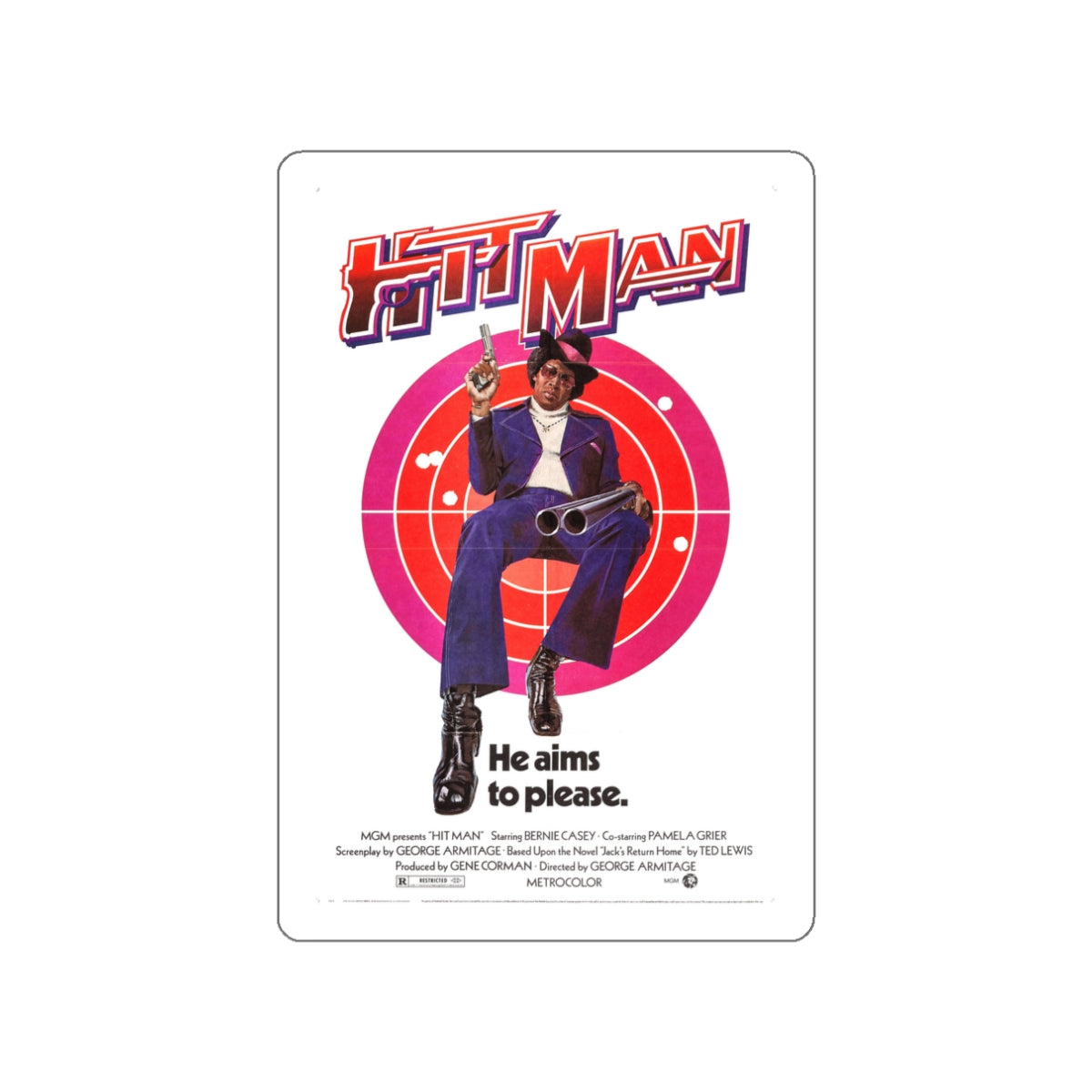 HIT MAN 1972 Movie Poster STICKER Vinyl Die-Cut Decal-3 Inch-The Sticker Space