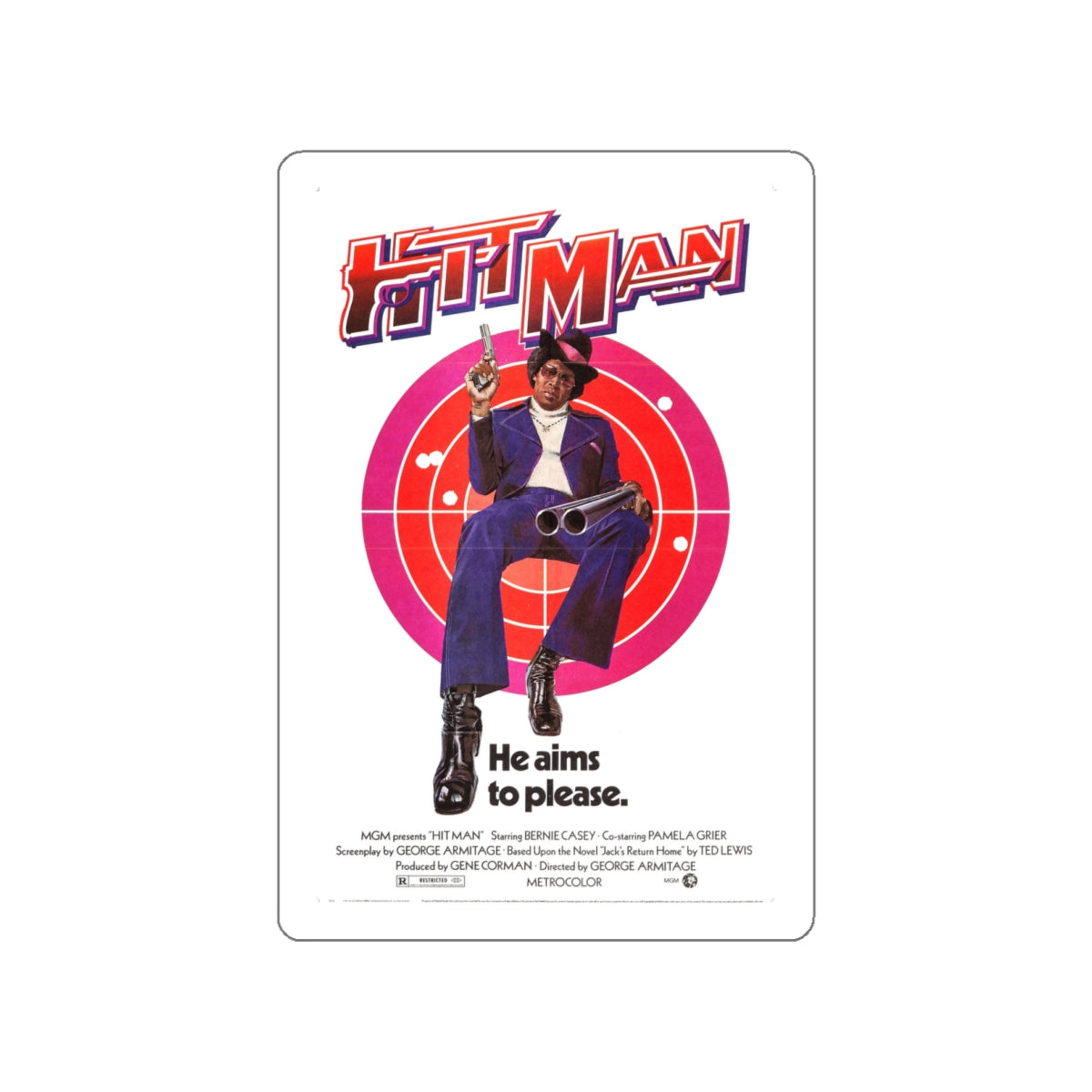 HIT MAN 1972 Movie Poster STICKER Vinyl Die-Cut Decal-4 Inch-The Sticker Space