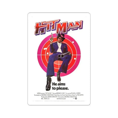 HIT MAN 1972 Movie Poster - STICKER Vinyl Kiss-Cut Decal 3 Inch White - The Sticker Space