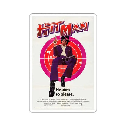 Hit Man 1972 Movie Poster - STICKER Vinyl Kiss-Cut Decal 4 Inch White - The Sticker Space