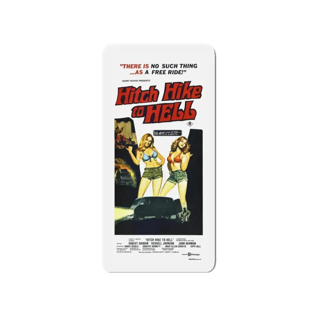 HITCH HIKE TO HELL 1977 Movie Poster - Refrigerator Magnet 4 Inch - The Sticker Space