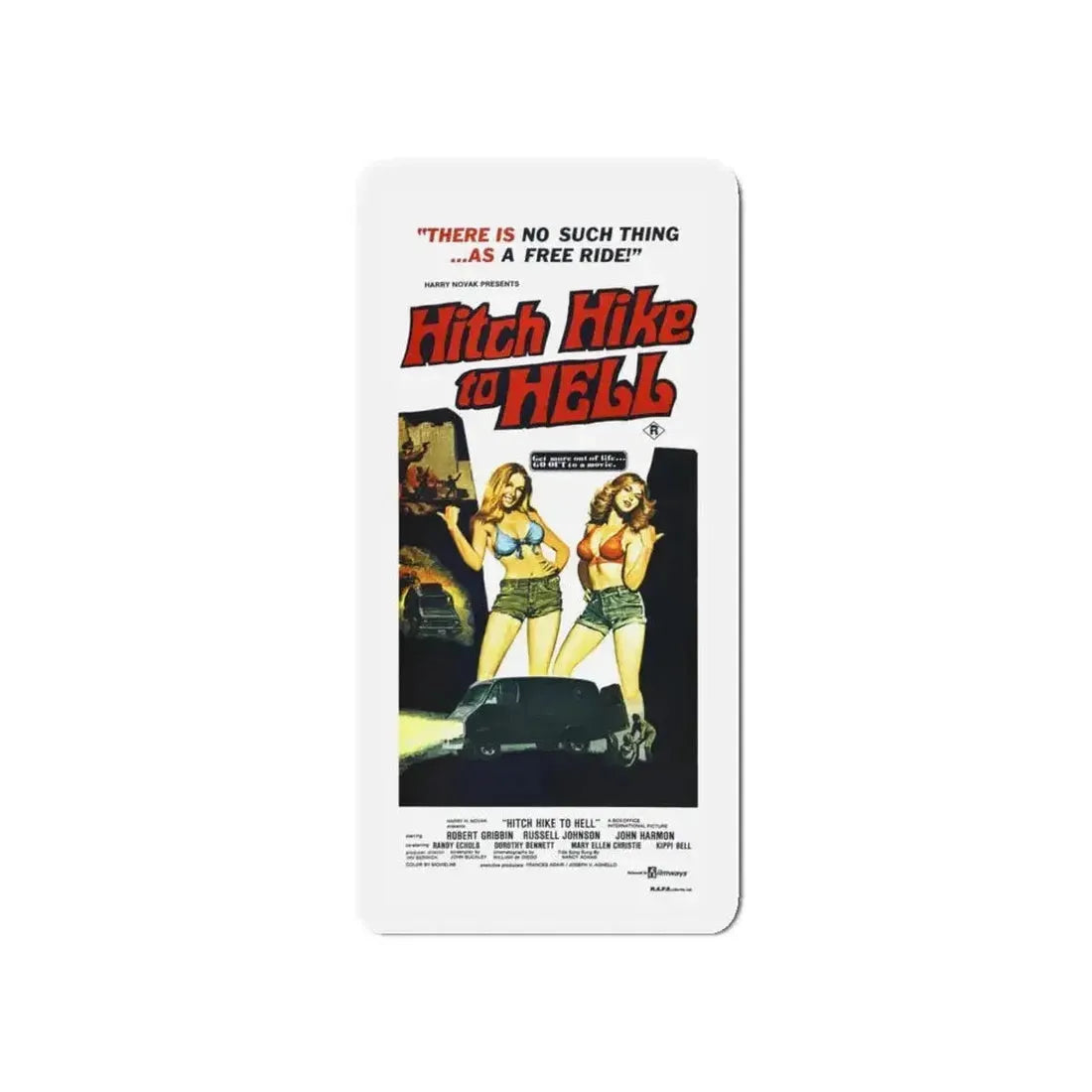 HITCH HIKE TO HELL 1977 Movie Poster - Refrigerator Magnet - The Sticker Space
