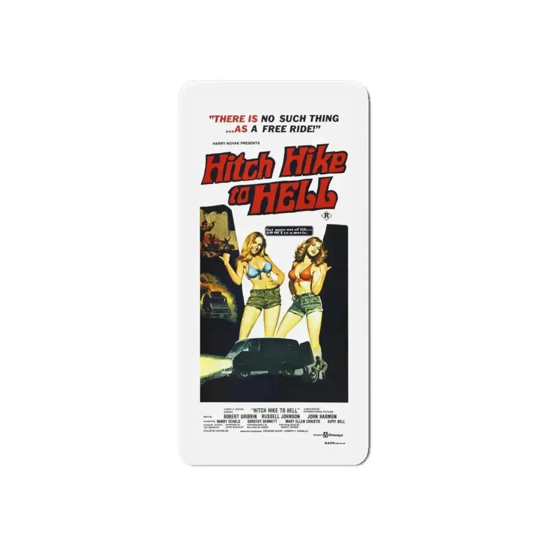 HITCH HIKE TO HELL 1977 Movie Poster - Refrigerator Magnet - The Sticker Space