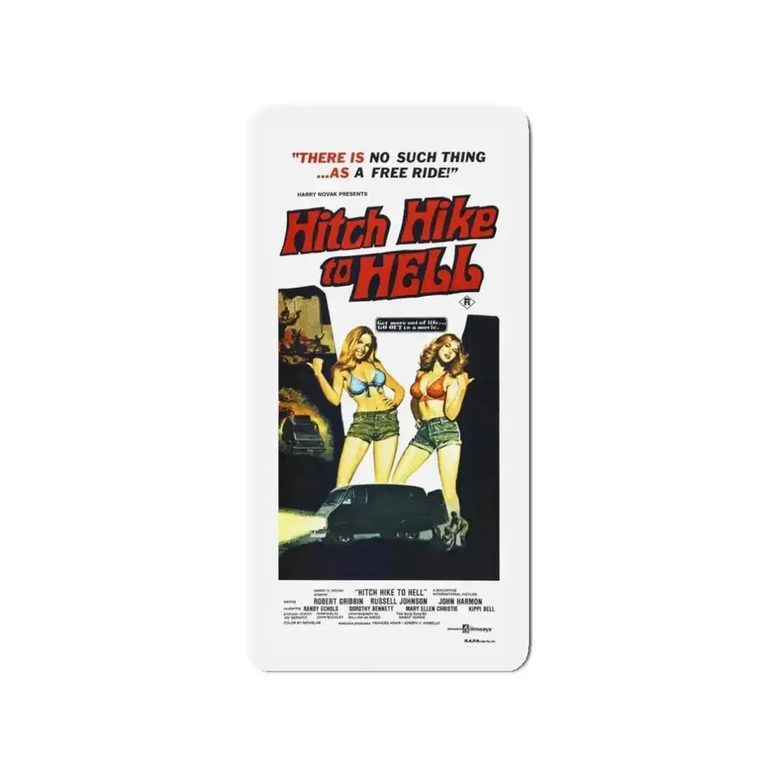 HITCH HIKE TO HELL 1977 Movie Poster - Refrigerator Magnet - The Sticker Space