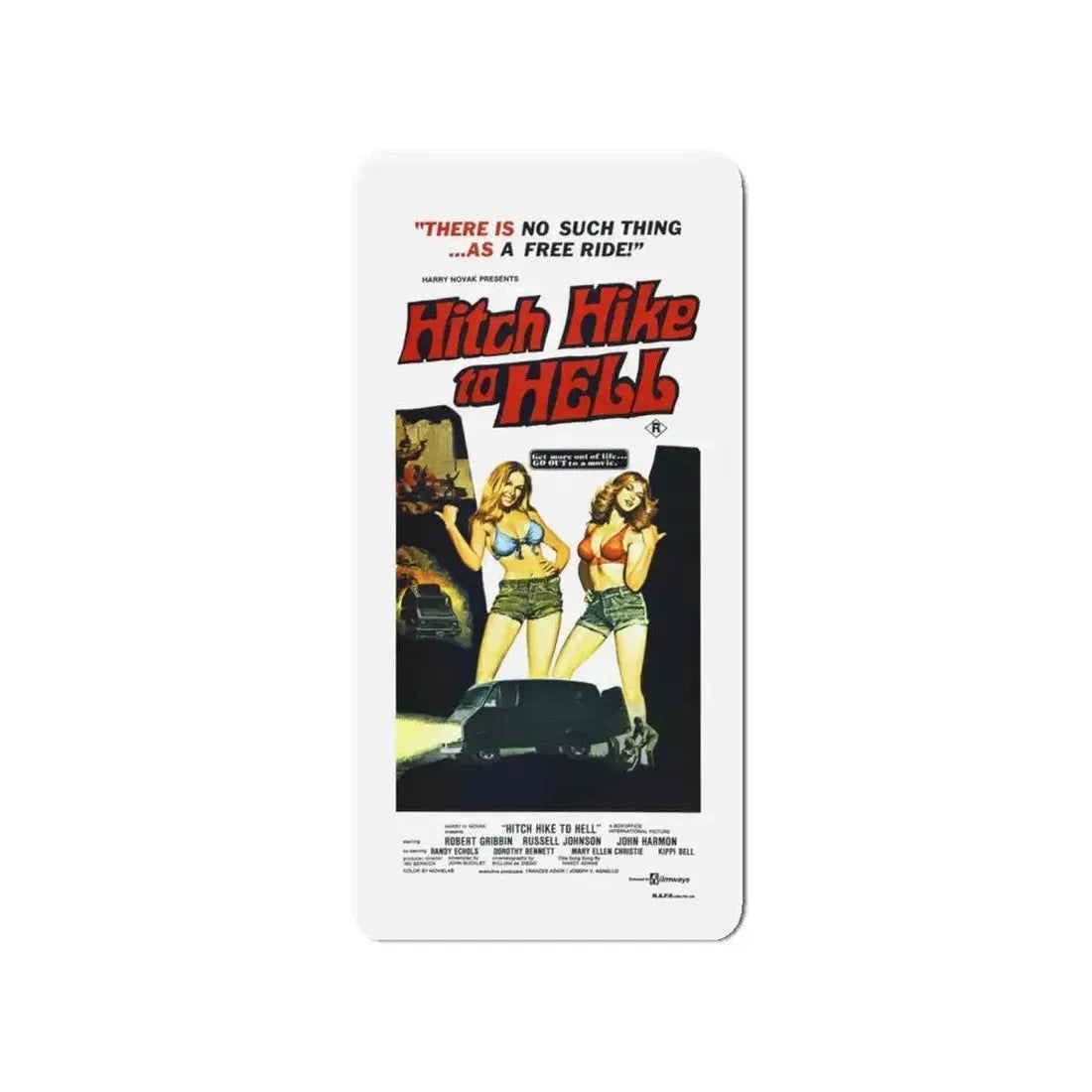 HITCH HIKE TO HELL 1977 Movie Poster - Refrigerator Magnet - The Sticker Space
