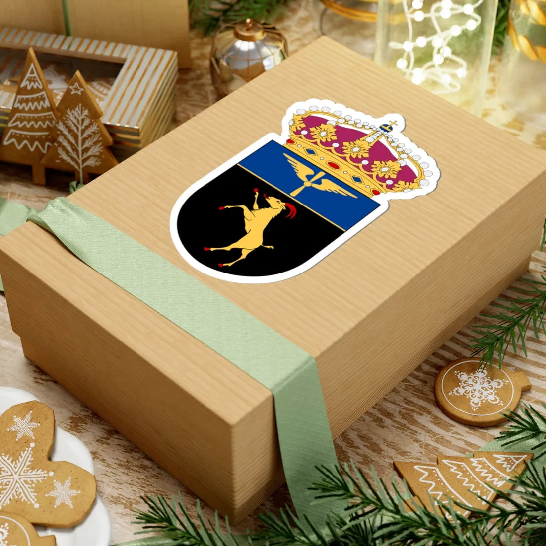 Hälsinge flygflottilj vapen (Sweden) (Coat of Arms) STICKER Vinyl Kiss-Cut Decal - The Sticker Space