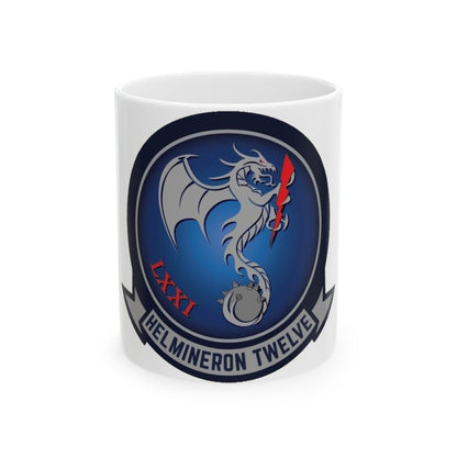 HM 12 Helicopter Mine Countermeasures Squadron 12 (U.S. Navy) White Coffee Mug-11oz-The Sticker Space