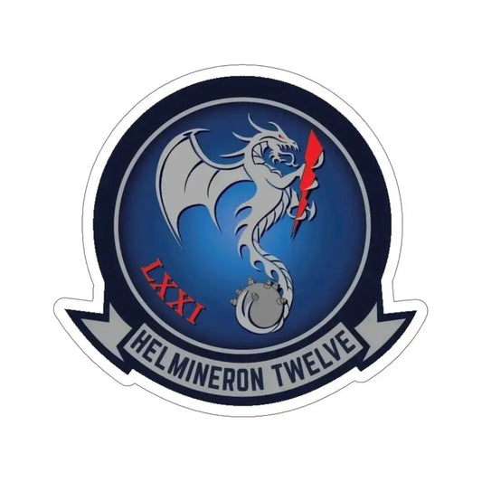 HM 12 Helicopter Mine Countermeasures Squadron 12  (U.S. Navy) STICKER Vinyl Die-Cut Decal 6 Inch - The Sticker Space
