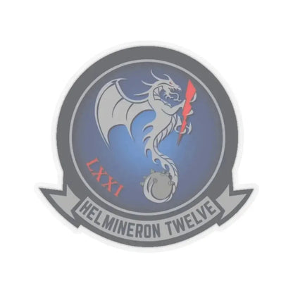 HM 12 Helicopter Mine Countermeasures Squadron 12 (U.S. Navy) STICKER Vinyl Kiss-Cut Decal 3 Inch Transparent - The Sticker Space