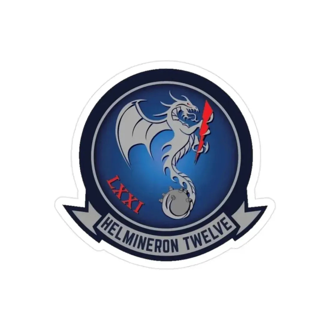 HM 12 Helicopter Mine Countermeasures Squadron 12 (U.S. Navy) Transparent STICKER Die-Cut Vinyl Decal - The Sticker Space