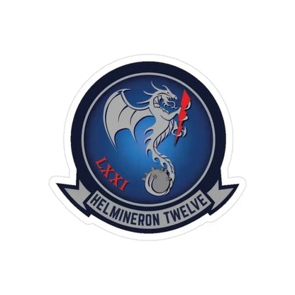 HM 12 Helicopter Mine Countermeasures Squadron 12 (U.S. Navy) Transparent STICKER Die-Cut Vinyl Decal - The Sticker Space
