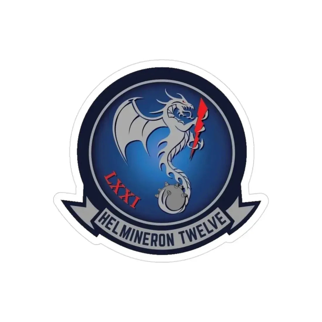 HM 12 Helicopter Mine Countermeasures Squadron 12 (U.S. Navy) Transparent STICKER Die-Cut Vinyl Decal - The Sticker Space