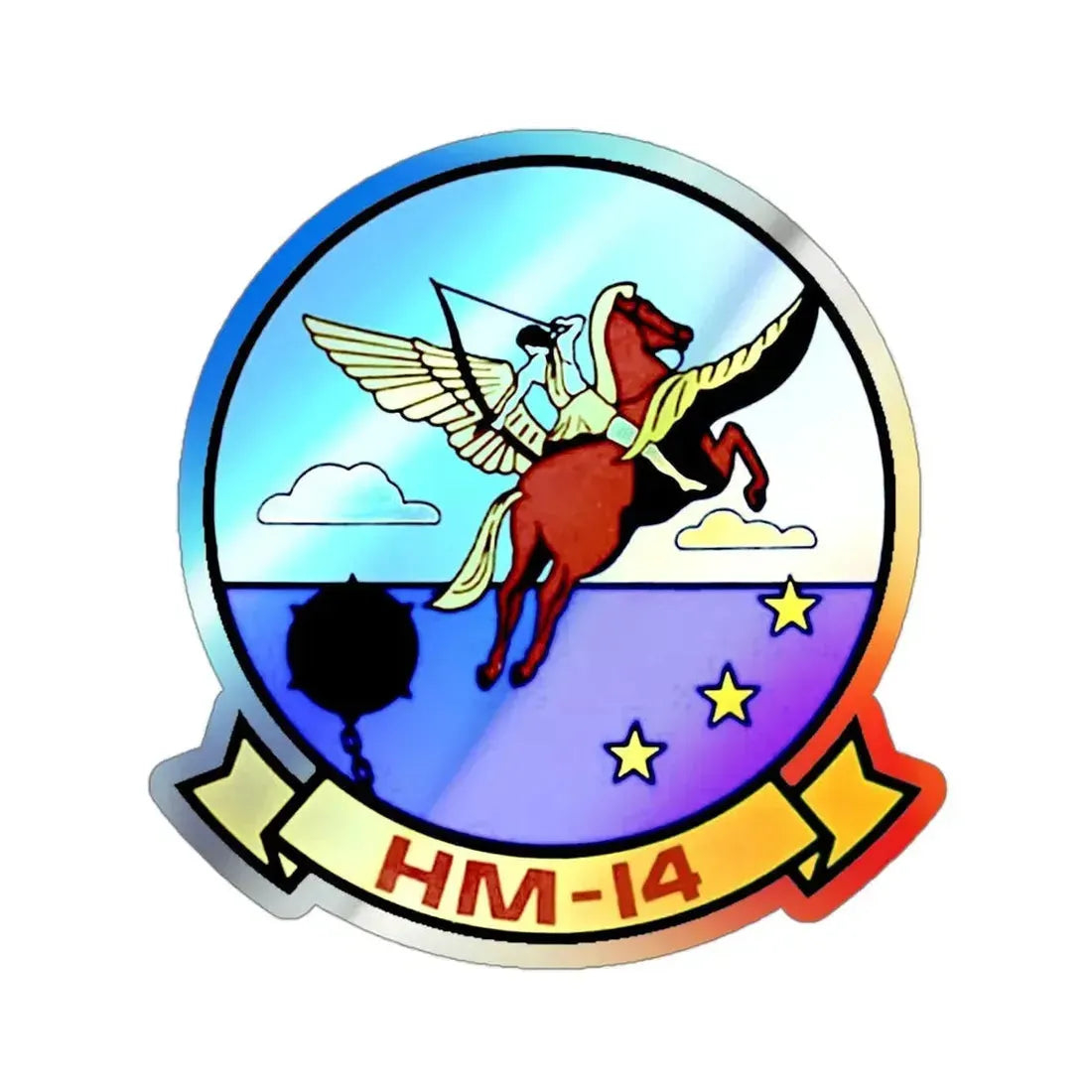 HM 14 v2 (U.S. Navy) Holographic STICKER Die-Cut Vinyl Decal 3 Inch Holographic - The Sticker Space