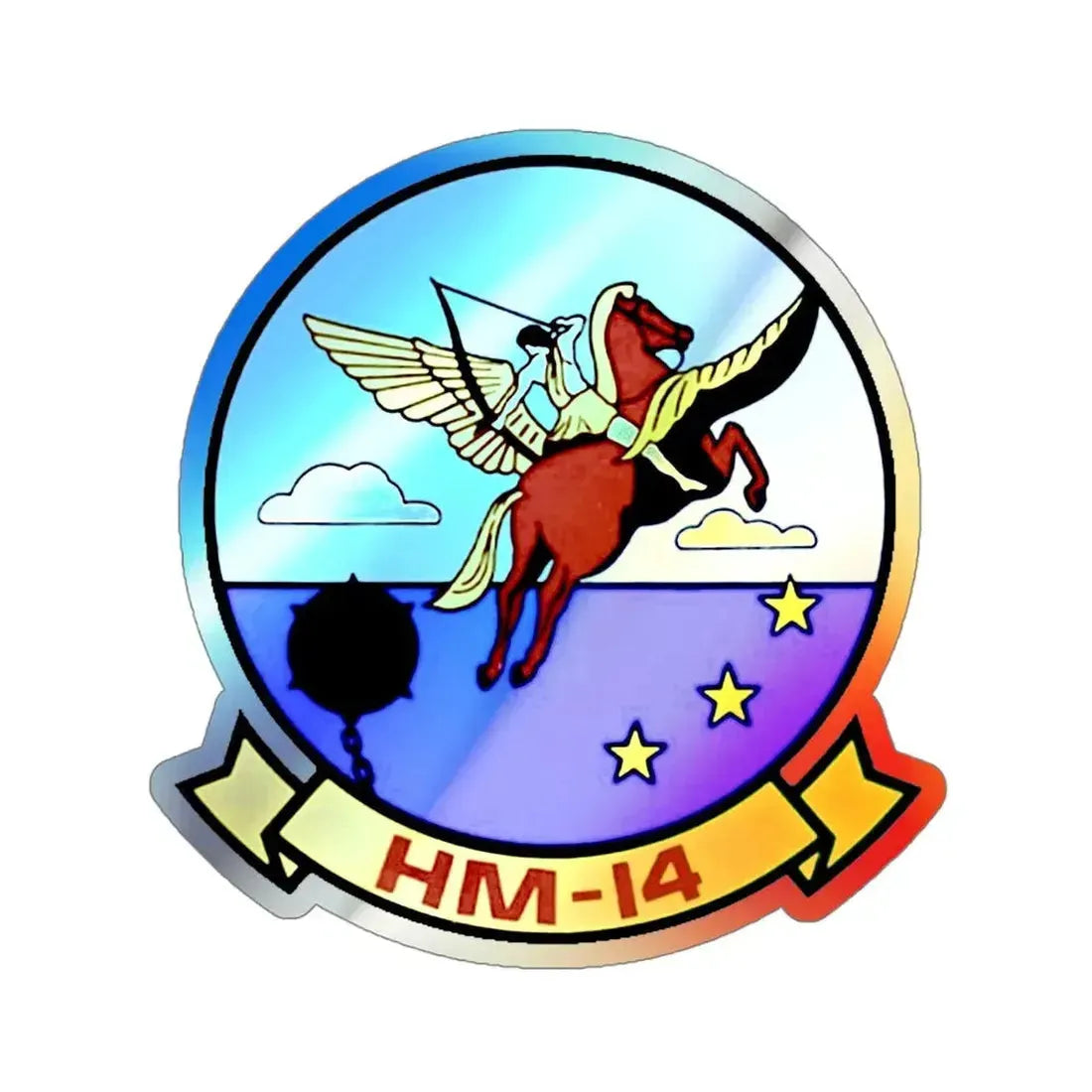HM 14 v2 (U.S. Navy) Holographic STICKER Die-Cut Vinyl Decal 4 Inch Holographic - The Sticker Space