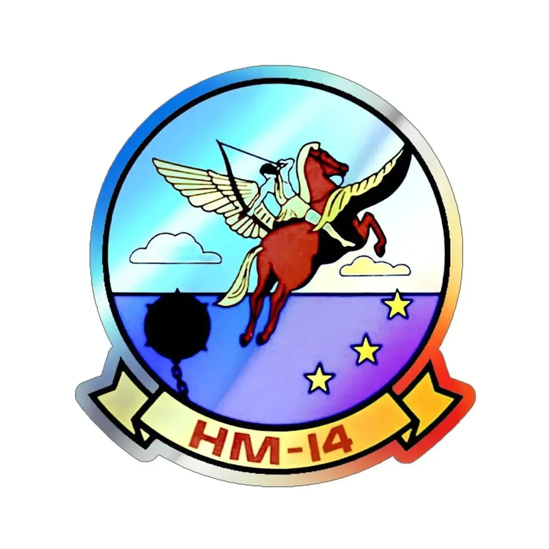 HM 14 v2 (U.S. Navy) Holographic STICKER Die-Cut Vinyl Decal 6 Inch Holographic - The Sticker Space