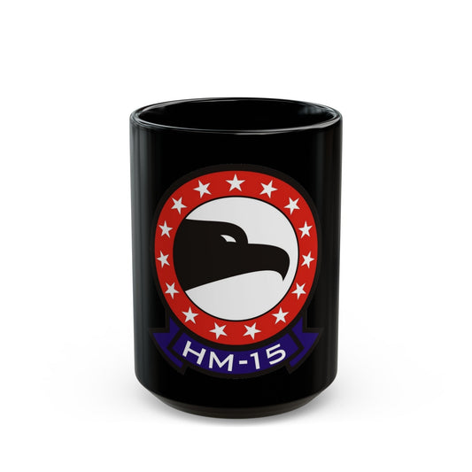 HM 15 Helicopter Mine Countermeasures Squadron 15 (U.S. Navy) Black Coffee Mug-15oz-The Sticker Space