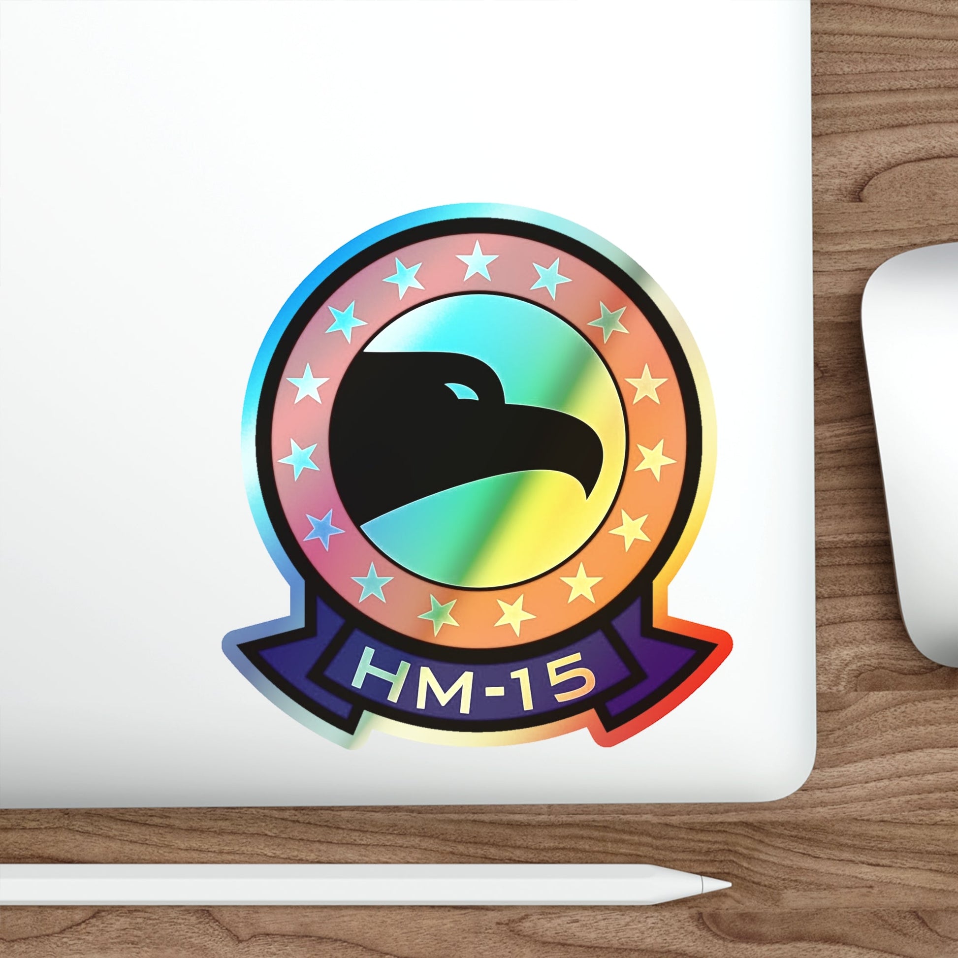 HM 15 Helicopter Mine Countermeasures Squadron 15 (U.S. Navy) Holographic STICKER Die-Cut Vinyl Decal-The Sticker Space